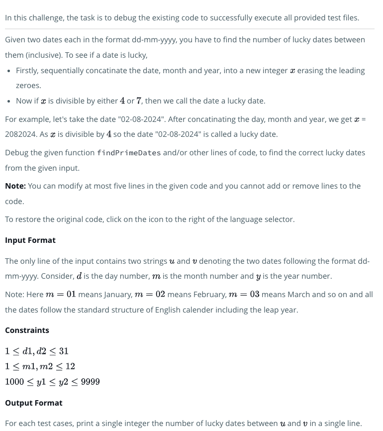 HackerRank 問題: Prime Dates